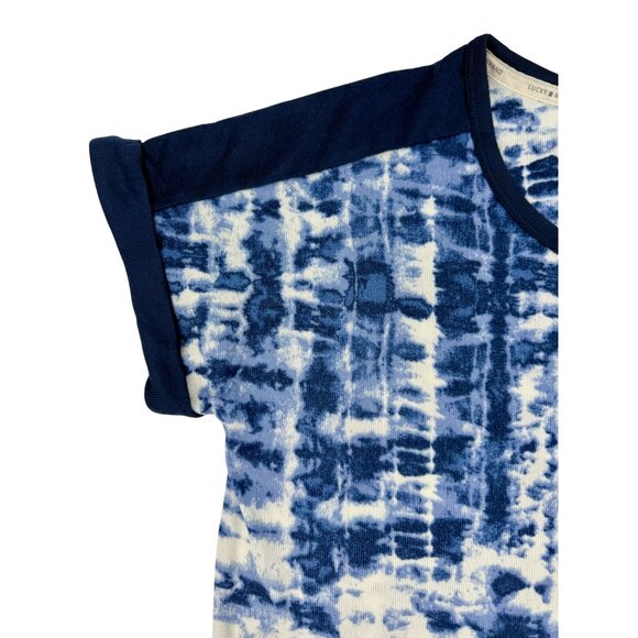 Lucky Brand 4-Piece Blue Tie Dye Lounge Set w/Tank Top, T-shirt, Shorts & Pants - Picture 15 of 16